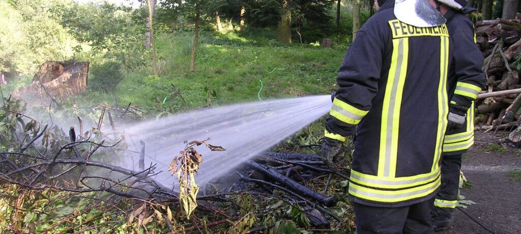 Starke Rauchentwicklung im Waldstück